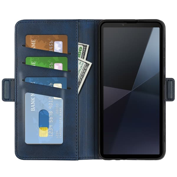 SKALO Sony Xperia 10 VI Premium Cut Lompakkokotelo - Sininen