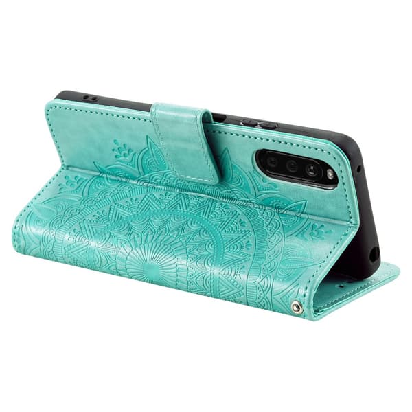 SKALO Sony Xperia 10 VI Mandala lompakkokotelo - Turkoosi