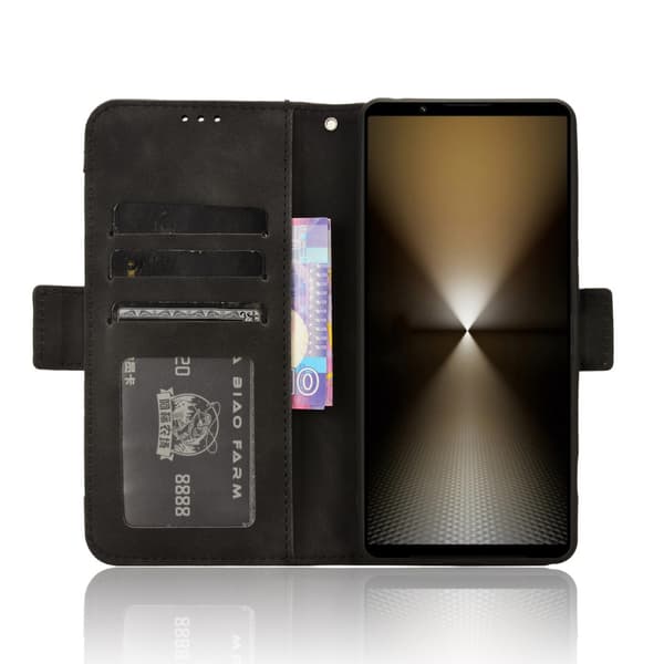 SKALO Sony Xperia 1 VI 6-lokeroa Lompakkokotelo - Musta