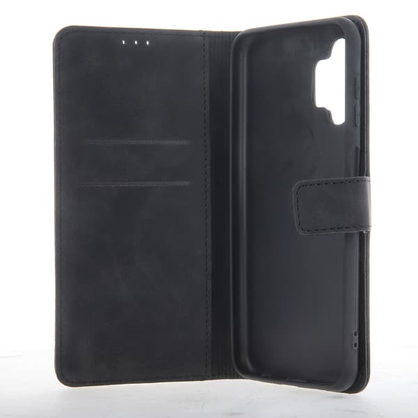 Flip-etui i fløjl med stativ til Motorola Moto E13 - Sort