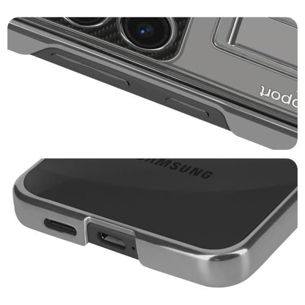 Fodral för Samsung S24 Hard Back Soft Contour med Stöd Silver