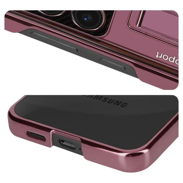 Fodral till Samsung S24 - AVIZAR - Hard Back Soft Contour - Röd - Kolfibereffekt - Stöd för stöd