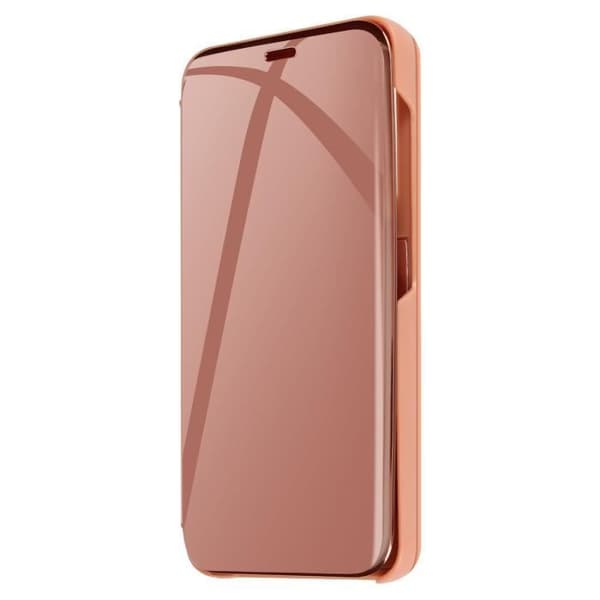 Etui för Samsung Galaxy S24 - AVIZAR - Lock med spegeleffekt Stöd Ställning - Aprikos Crush