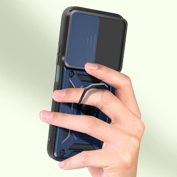 Coque för Honor 200 Lite - Mayaxess - Mörkblå - Stötabsorberande - Bi-materiel - Glidande kameraskydd