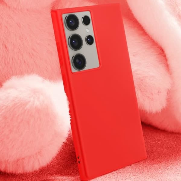 Fodral till Samsung Galaxy S24 Ultra Semi-rigid Soft-touch Anti-fingeravtryck Röd