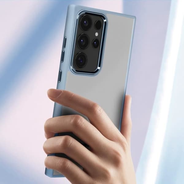 Fodral - AVIZAR - Samsung S24 Ultra - Stel - Ljusblå rökt design - Motståndskraftig mot stötar och repor