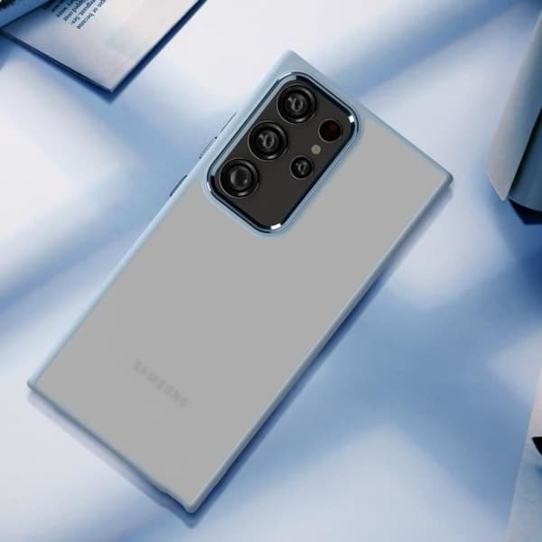 Fodral - AVIZAR - Samsung S24 Ultra - Stel - Ljusblå rökt design - Motståndskraftig mot stötar och repor