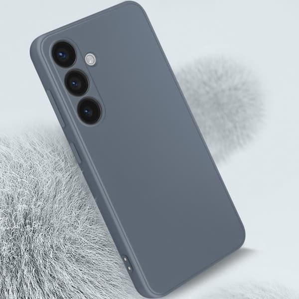 Fodral till Samsung Galaxy S24 - AVIZAR - Soft Touch Matte - Flexibelt silikon - Mörkgrå