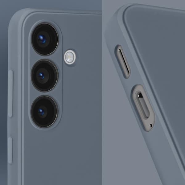 Fodral till Samsung Galaxy S24 - AVIZAR - Soft Touch Matte - Flexibelt silikon - Mörkgrå