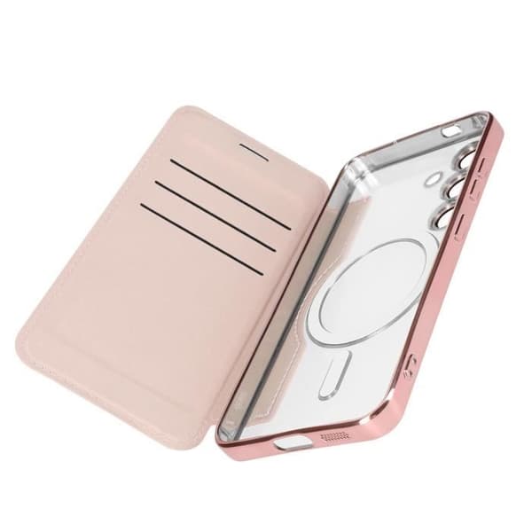 Flip-fodral till Samsung S24 - AVIZAR - MagSafe-kompatibel - RFID-skydd - Puderrosa