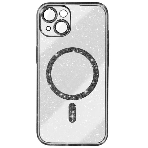 Fodral till iPhone 15 AVIZAR - Svart Glitter Silikon - Stötsäker och anti-repa