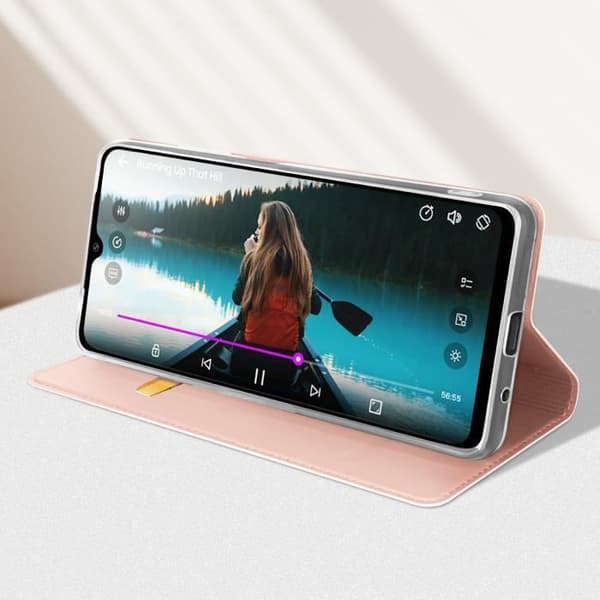 Fodral för Xiaomi Redmi A3 - DUX DUCIS - Flip Card Hållare Video Support - Pulverrosa