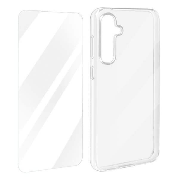 AVIZAR Fodral till Samsung Galaxy S23 FE - Halvstyvt - Transparent - 9H härdat glas