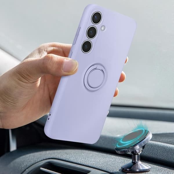 AVIZAR halvstyvt fodral till Samsung Galaxy S24 Plus - Lavendel - Integrerad stödring