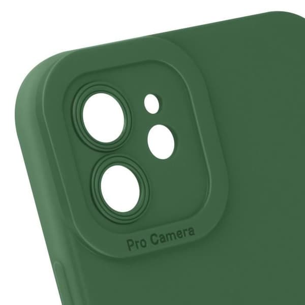 Skal till iPhone 11 - AVIZAR - Matt silikon - Kameraskydd - Mörkgrön