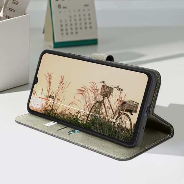 Fodral till Xiaomi Redmi A3 - AVIZAR - Borstad effekt - Plånbok - Svart