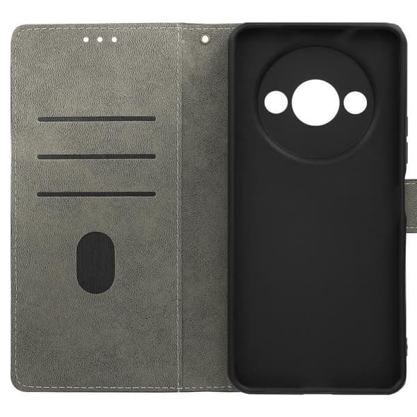 Fodral till Xiaomi Redmi A3 - AVIZAR - Borstad effekt - Plånbok - Svart