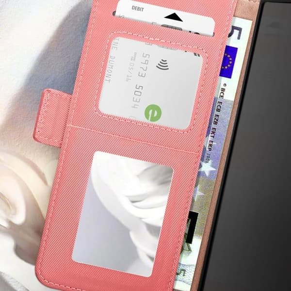 Fodral till Samsung Galaxy S24 Ultra - AVIZAR - Videostöd för flera lagringar - Rosa - Champagne