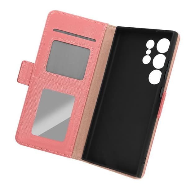 Fodral till Samsung Galaxy S24 Ultra - AVIZAR - Videostöd för flera lagringar - Rosa - Champagne