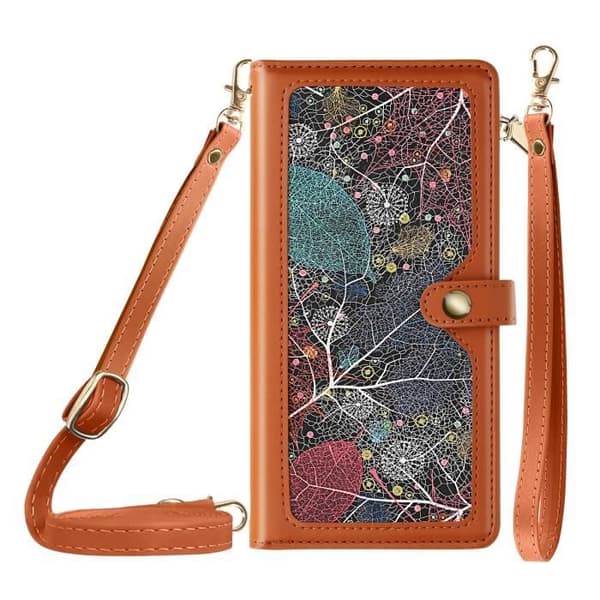 Fodral till Samsung S24 Flower Multi Storage Brun
