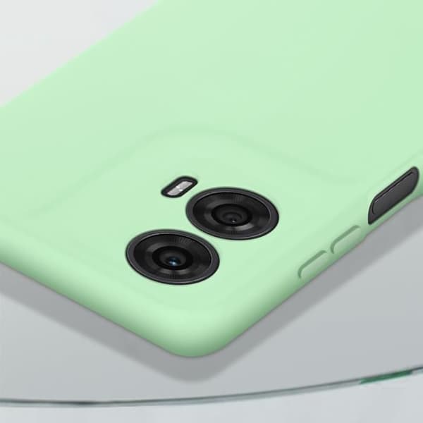 AVIZAR Fodral för Motorola Moto G24 och G04 - Halvstyv silikon - Ljusgrön - Handledsrem ingår