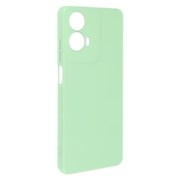 AVIZAR Fodral för Motorola Moto G24 och G04 - Halvstyv silikon - Ljusgrön - Handledsrem ingår
