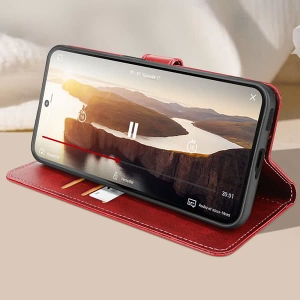 Fodral för ingenting Telefon 2 Handledsrem Flip Stand Plånbok Röd
