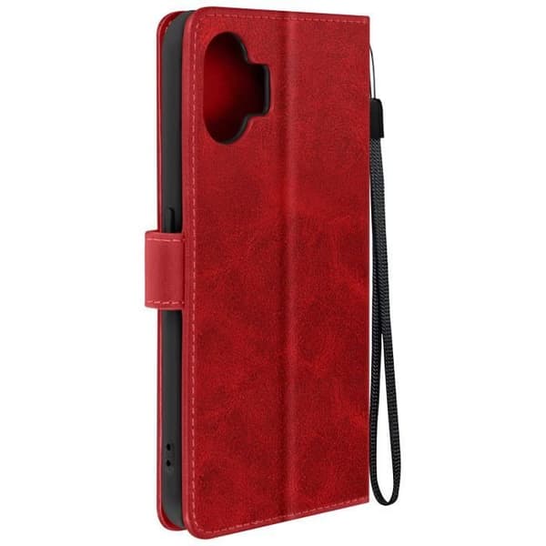 Fodral för ingenting Telefon 2 Handledsrem Flip Stand Plånbok Röd