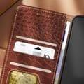 Miniatyrbild 4 av 4: Läderfodral till Samsung Galaxy S24 RFID-plånbok Krokodilmönster Brun