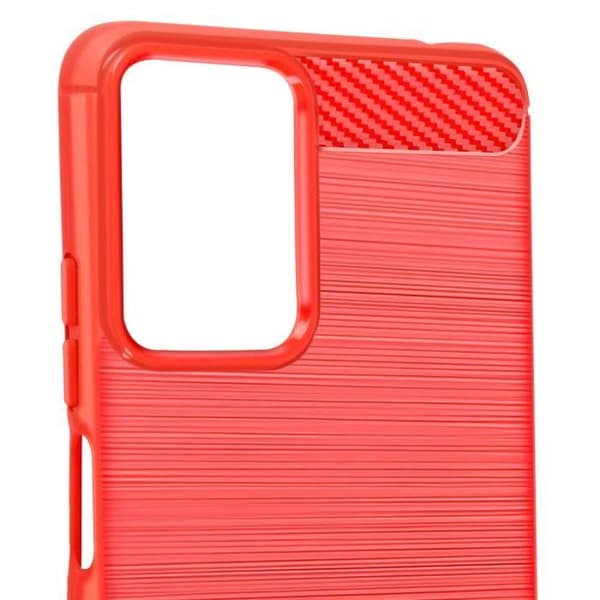AVIZAR halvstyvt fodral för Motorola Moto G24 och G04 - Röd - Kol och borstad effekt