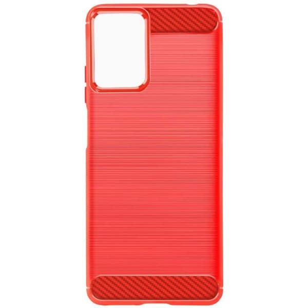 AVIZAR halvstyvt fodral för Motorola Moto G24 och G04 - Röd - Kol och borstad effekt