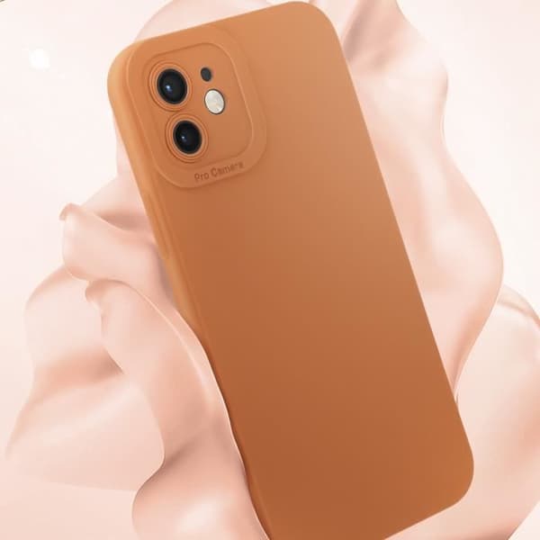 Skal till iPhone 11 - AVIZAR - Matt silikon - Förstärkt kameraskydd - Brun