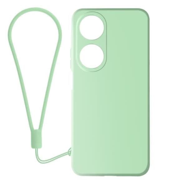 Fodral för Honor 90 Smart - AVIZAR - Silikon Soft-touch finish - Ljusgrön - Handledsrem ingår