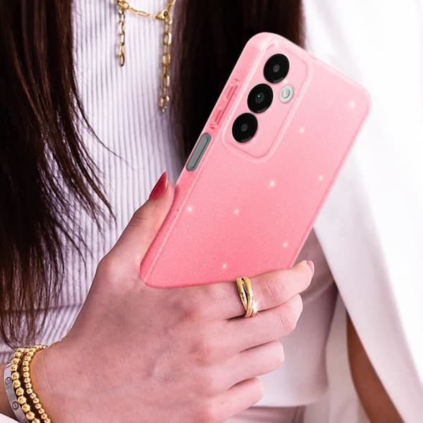 Galaxy A05S silikonfodral - AVIZAR - Glitterdesign - Skyddad kamera - Rosa