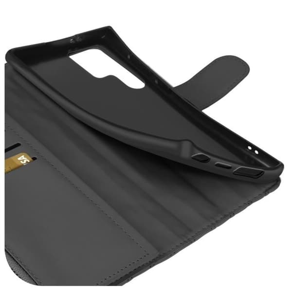 Fodral till Samsung Galaxy S24 Ultra - AVIZAR - Svart plånbok - Halvstyv - Syntet - Blandat
