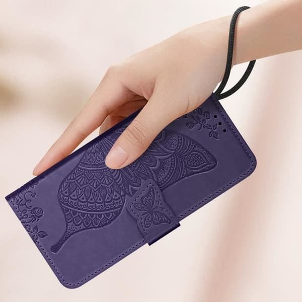 Mandala Butterfly Fodral för Redmi Note 13 Pro Plånbok Handledsrem mörklila