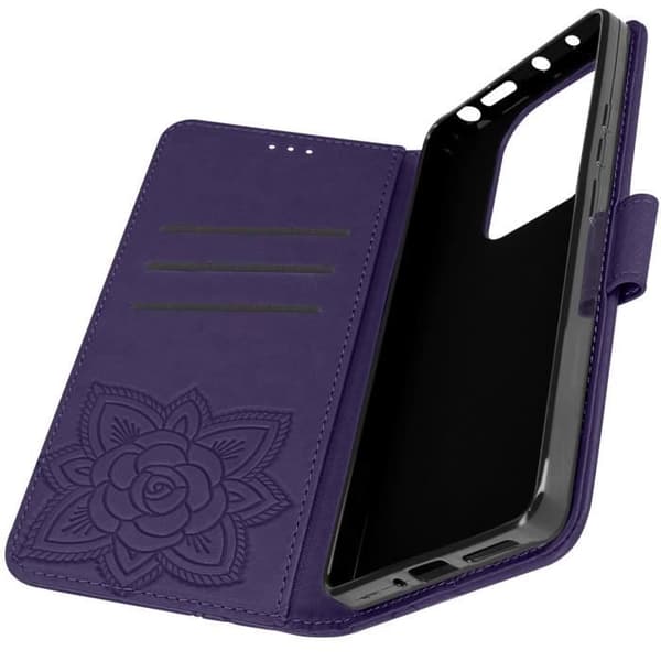 Mandala Butterfly Fodral för Redmi Note 13 Pro Plånbok Handledsrem mörklila