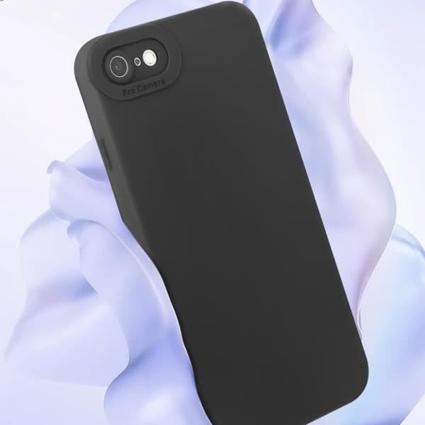 AVIZAR Fodral för iPhone 7/8/SE2020/SE2022 - Mjukt silikon - Förstärkt kameraskydd - Svart