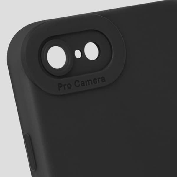 AVIZAR Fodral för iPhone 7/8/SE2020/SE2022 - Mjukt silikon - Förstärkt kameraskydd - Svart