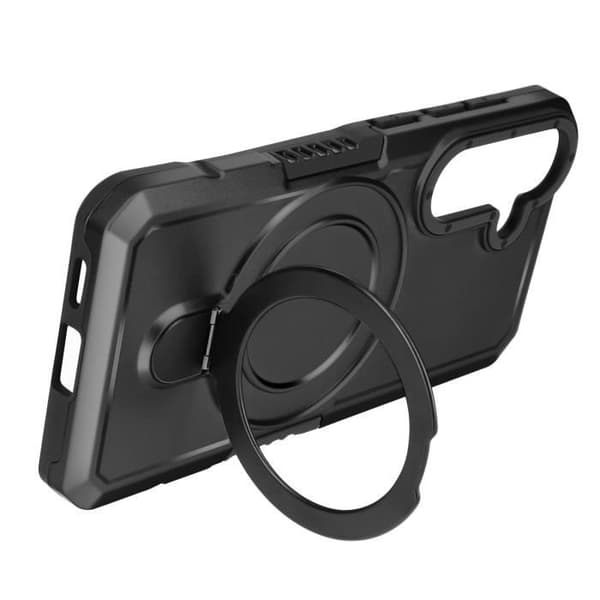 Fodral till Samsung Galaxy S24 - AVIZAR - Svart Stötsäker Bi-Material Support Ring