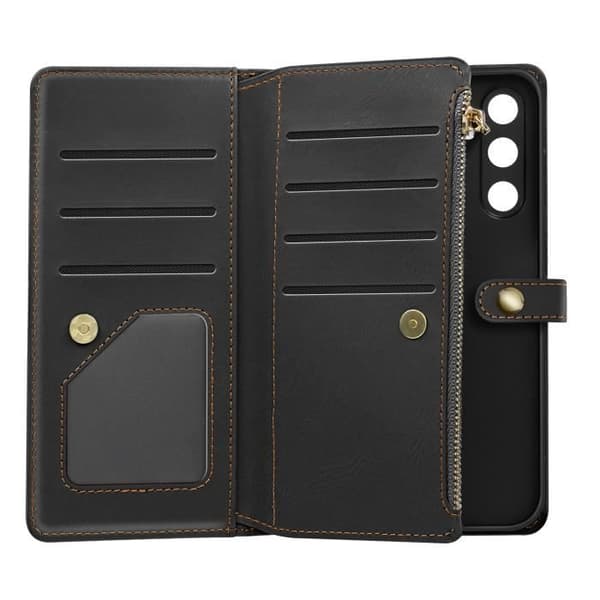 Samsung S24 AVIZAR Fodral - Multi Storage Flower - Svart - RFID - Support