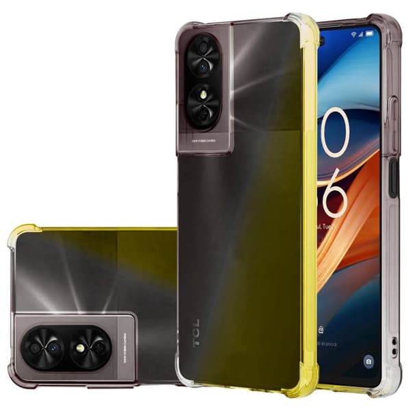 For TCL 30 SE Case Silicone Phone Cover + Screen Guard Black / Gold