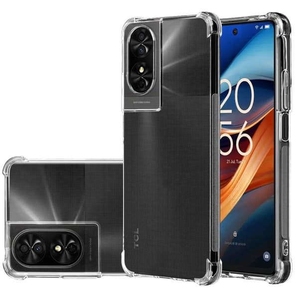 For TCL 40 SE Case Silicone Phone Cover + Screen Guard Clear