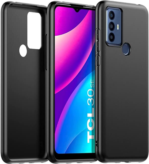 For TCL 505 Case Silicone Gel Clear Phone Cover Black