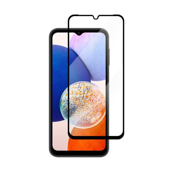 Karkaistu suojakalvo mustalla kehyksellä Samsung Galaxy A15:lle