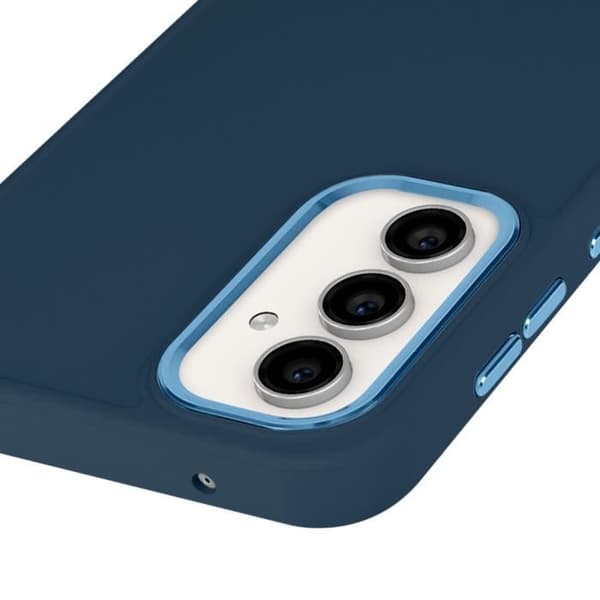 Fodral till Samsung Galaxy S23 FE - AVIZAR - Stel - Metallic - Blå - Behagligt grepp