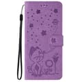 Miniatyrbild 1 av 4: Cat Wallet Case för Xiaomi Redmi A3 - AVIZAR - Lila - Halvstyv - Syntet - Flik - Blank