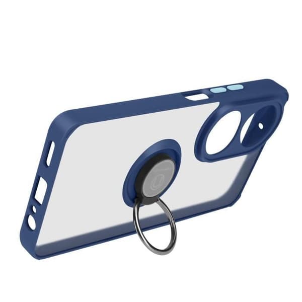 Stötsäkert hårt fodral för Honor 90 Smart - AVIZAR - Metal Ring Video Support - Blå