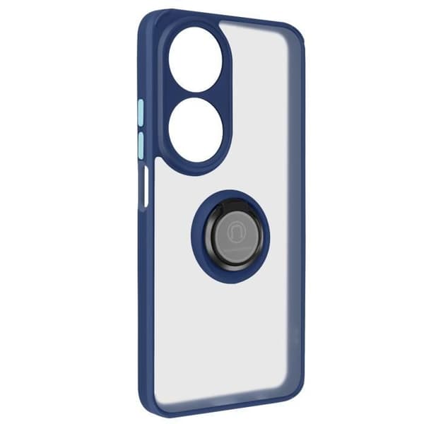 Stötsäkert hårt fodral för Honor 90 Smart - AVIZAR - Metal Ring Video Support - Blå