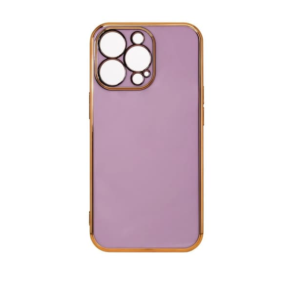 Lighting Color Case Skal med Ram iPhone 12 Pro Max - Guld/Lila
